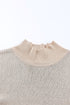 Leopard High Neck Side Slit Oversized Sweater